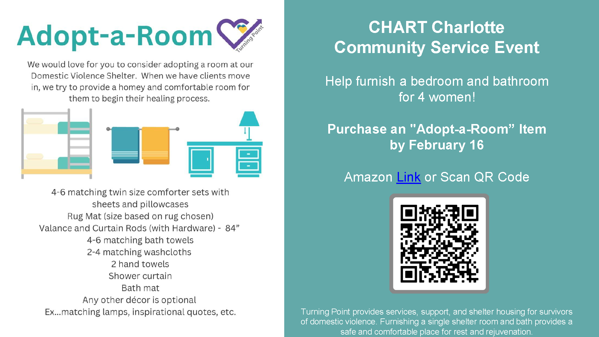 Turning Point Adopt a Room Flyer